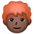 Man: Dark Skin Tone, Red Hair