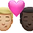 Kiss: Man, Man, Medium-Light Skin Tone, Dark Skin Tone