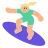 Woman Surfing: Medium-Light Skin Tone