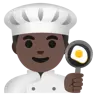 Man Cook: Dark Skin Tone Emoji 👨🏿‍🍳 image - Google Noto Color style