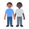 Men Holding Hands: Medium Skin Tone, Dark Skin Tone Emoji 👨🏽‍🤝‍👨🏿 image - Tossface style