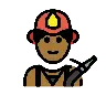 Firefighter: Medium-Dark Skin Tone Emoji 🧑🏾‍🚒 image - OpenMoji style