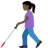 Woman With White Cane: Dark Skin Tone