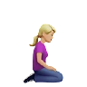 Woman Kneeling Facing Right: Medium-Light Skin Tone Emoji 🧎🏼‍♀️‍➡️ image - Apple style
