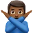 Man Gesturing No: Medium-Dark Skin Tone
