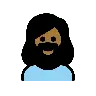 Woman: Medium-Dark Skin Tone, Beard Emoji 🧔🏾‍♀️ image - OpenMoji style