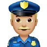 Man Police Officer: Medium-Light Skin Tone Emoji 👮🏼‍♂️ image - Apple style