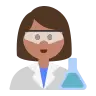 Woman Scientist: Medium Skin Tone Emoji 👩🏽‍🔬 image - Tossface style