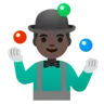 Man Juggling: Dark Skin Tone Emoji 🤹🏿‍♂️ image - Google Noto Color style
