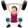 Woman Lifting Weights: Light Skin Tone Emoji 🏋🏻‍♀️ image - Apple style
