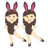 People With Bunny Ears: Light Skin Tone Emoji 👯🏻 image - EmojiTwo style