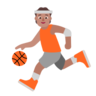Person Bouncing Ball: Medium Skin Tone Emoji ⛹🏽 image - Microsoft Classic 2D style