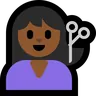 Person Getting Haircut: Medium-Dark Skin Tone Emoji 💇🏾 image - Microsoft Windows 10 Segoe UI Emoji style