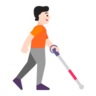 Person With White Cane Facing Right: Light Skin Tone Emoji 🧑🏻‍🦯‍➡️ image - Microsoft Classic 2D style