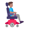 Man In Motorized Wheelchair Facing Right: Medium Skin Tone Emoji 👨🏽‍🦼‍➡️ image - Microsoft Classic 2D style