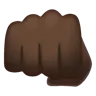 Oncoming Fist: Dark Skin Tone Emoji 👊🏿 image - WhatsApp style