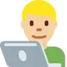 Man Technologist: Medium-Light Skin Tone Emoji 👨🏼‍💻 image - Twitter / X (Twemoji) style