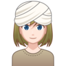 Woman Wearing Turban: Light Skin Tone Emoji 👳🏻‍♀️ image - Emojidex style
