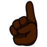 Index Pointing Up: Dark Skin Tone Emoji ☝🏿 image - Emojidex style