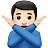 Man Gesturing No: Light Skin Tone