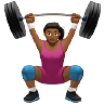 Woman Lifting Weights: Medium-Dark Skin Tone Emoji 🏋🏾‍♀️ image - Apple style