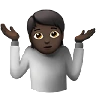 Person Shrugging: Dark Skin Tone Emoji 🤷🏿 image - Apple style