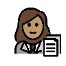 Woman Office Worker: Medium Skin Tone Emoji 👩🏽‍💼 image - OpenMoji style