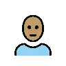 Person: Medium Skin Tone, Bald Emoji 🧑🏽‍🦲 image - OpenMoji style