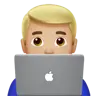 Man Technologist: Medium-Light Skin Tone Emoji 👨🏼‍💻 image - Apple style