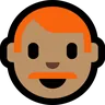 Man: Medium Skin Tone, Red Hair Emoji 👨🏽‍🦰 image - Microsoft Windows 10 Segoe UI Emoji style