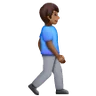 Man Walking Facing Right: Medium-Dark Skin Tone Emoji 🚶🏾‍♂️‍➡️ image - Samsung style