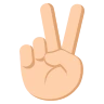 Victory Hand: Medium-Light Skin Tone Emoji ✌🏼 image - EmojiTwo style