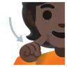 Deaf Person: Dark Skin Tone Emoji 🧏🏿 image - Google Noto Color style