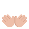 Open Hands: Medium-Light Skin Tone Emoji 👐🏼 image - Microsoft Classic 2D style