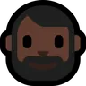 Person: Dark Skin Tone, Beard Emoji 🧔🏿 image - Microsoft Windows 10 Segoe UI Emoji style