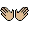 Open Hands: Medium-Light Skin Tone Emoji 👐🏼 image - OpenMoji style