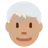 Man: Medium Skin Tone, White Hair