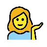 Woman Tipping Hand Emoji 💁‍♀️ image - OpenMoji style
