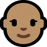 Woman: Medium Skin Tone, Bald Emoji 👩🏽‍🦲 image - Microsoft Windows 10 Segoe UI Emoji style