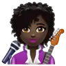 Woman Singer: Dark Skin Tone Emoji 👩🏿‍🎤 image - WhatsApp style