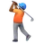 Person Golfing: Medium-Dark Skin Tone