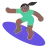 Woman Surfing: Medium-Dark Skin Tone