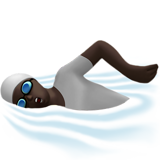 Person Swimming: Dark Skin Tone