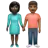 Woman And Man Holding Hands: Dark Skin Tone, Medium-Dark Skin Tone