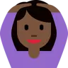Woman Gesturing Ok: Dark Skin Tone Emoji 🙆🏿‍♀️ image - Twitter / X (Twemoji) style