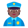 Police Officer: Medium-Dark Skin Tone Emoji 👮🏾 image - Microsoft Classic 2D style