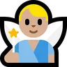 Man Fairy: Medium-Light Skin Tone Emoji 🧚🏼‍♂️ image - Microsoft Windows 10 Segoe UI Emoji style