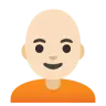 Person: Light Skin Tone, Bald Emoji 🧑🏻‍🦲 image - Google Noto Color style