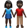 Woman And Man Holding Hands: Dark Skin Tone Emoji 👫🏿 image - Apple style