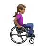 Woman In Manual Wheelchair Facing Right: Medium Skin Tone Emoji 👩🏽‍🦽‍➡️ image - Apple style